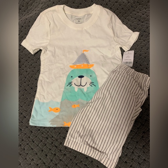 NWT Carters Jersey Shirt and Short Set - Picture 2 of 4